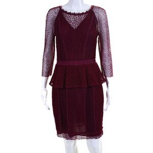 Marchesa Voyage Womens Fully Femme Sheath Red Size 0 12693853